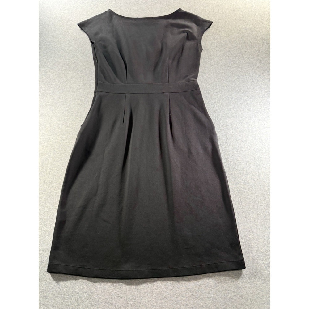 Quince Ultra Stretch Ponte Cap Sleeve Sheath Dress Black Women's Small Pockets - Picture 2 of 9